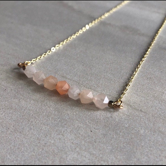 **SALE!!** Rose Quartz 14K Gold Boho Necklace - Picture 6 of 7